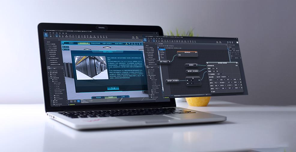 恒點自主研發(fā)的零編程、流程化、模塊化的虛擬仿真交互資源開發(fā)編輯器