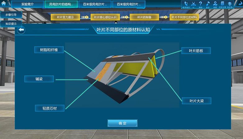 風(fēng)電葉片的結(jié)構(gòu)認知虛擬仿真實訓(xùn)